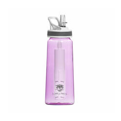 Aktivkohle Outdoor Filterflasche mit UF-Membran in Rosa von schräg vorne