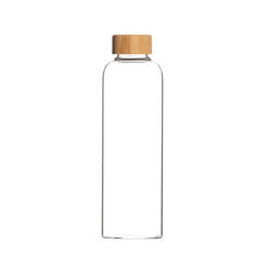 Lotus-Vita Glas-Trinkflasche 820ml mit Bambus-Deckel ohne Neoprenhülle