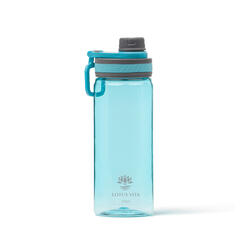 Blaue Sport-Trinkflasche BPA frei mit sicherem Verschluss und 610ml, seitlich