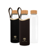 3 Lotus-Vita Glas-Trinkflaschen Bambus 580ml mit und ohne Hülle als Sammelbild
