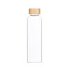 Lotus-Vita Glas-Trinkflasche 580ml mit Bambus-Edelstahl aus Borsilikatglas