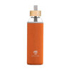 Lotus-Vita Glas-Trinkflasche Bambus 580ml mit oranger Neoprenhülle