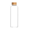 Lotus-Vita Glas-Trinkflasche 820ml mit Bambus-Deckel ohne Neoprenhülle