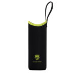 Schwarze Neopren-Schutzhülle mit grünem Rand und Lotus Vita Logo.