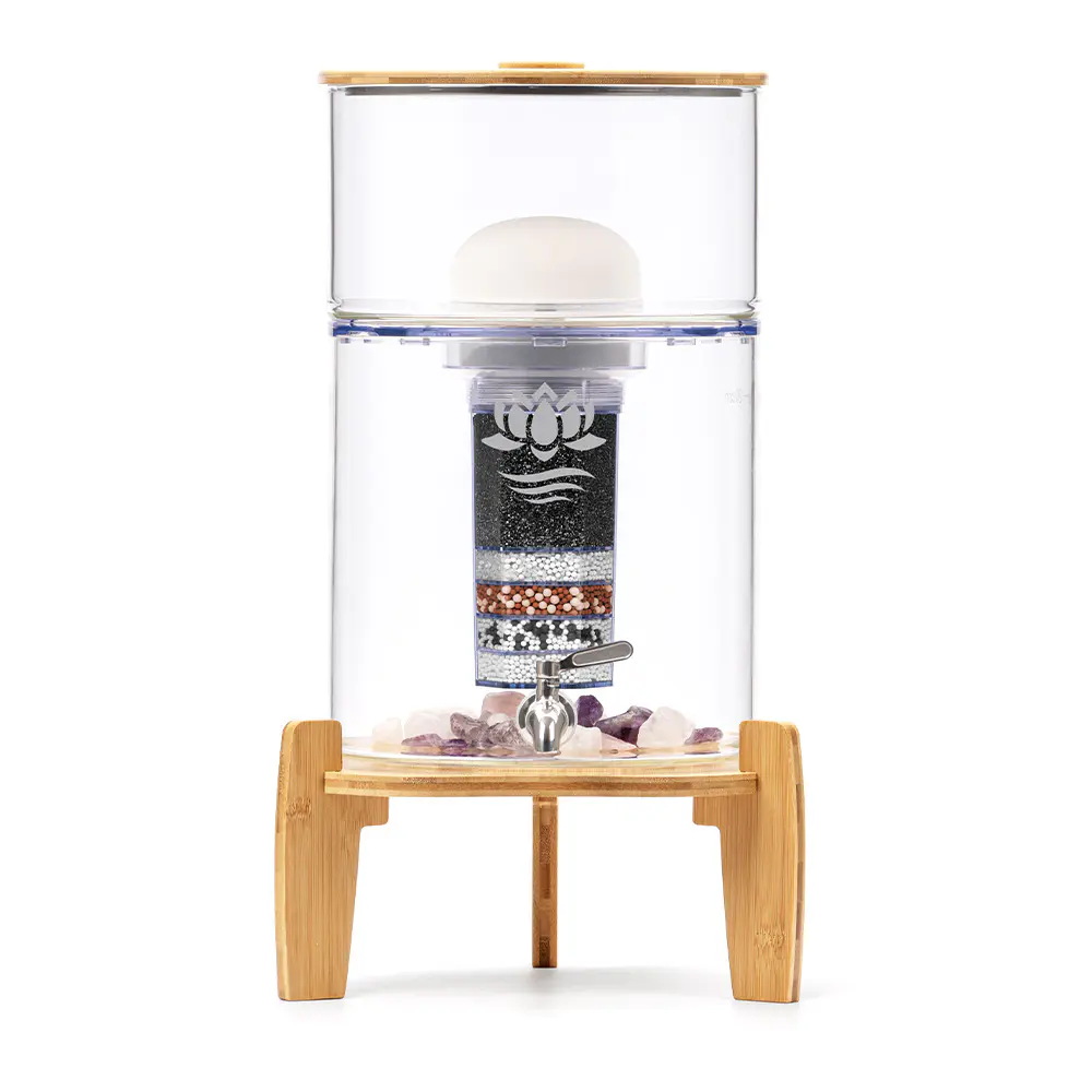 KENDRA | Bambus 9L Wasserfilter | Glas - Lotus Vita Wasserfilter