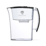 Produktbild: Wasserfilter Kanne Lotus mit Deckel und Griff in anthrazit.