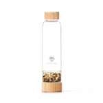 Produktbild: Glas-Kristallsteinflasche von Lotus Vita mit Tigerauge Goldener Beryll