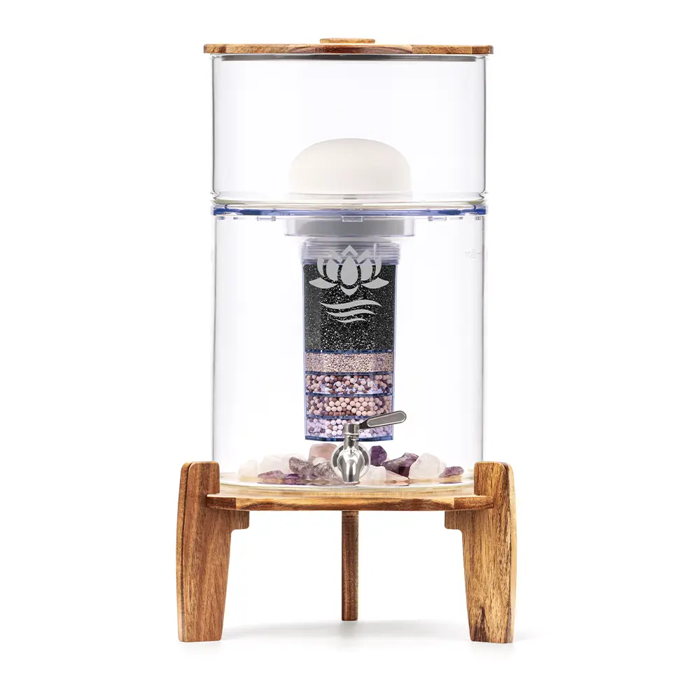 KENDRA | Akazie 9L Wasserfilter | Glas - Lotus Vita Wasserfilter