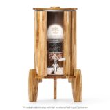 Ein Stand-Wasserfilter aus massivem Akazienholz von Lotus Vita mit sichtbaren Filterstufen und Edelstahl-Zapfhahn.